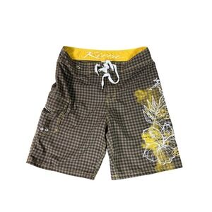 Vintage Kirra Houndstooth Board Shorts Men's Swim Trunks Y2K‎